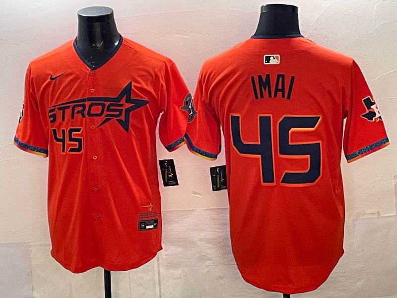 Men 2026 Houston Astros #45 Imai Orange 4th generations Nike MLB Jersey style 01->houston astros->MLB Jersey